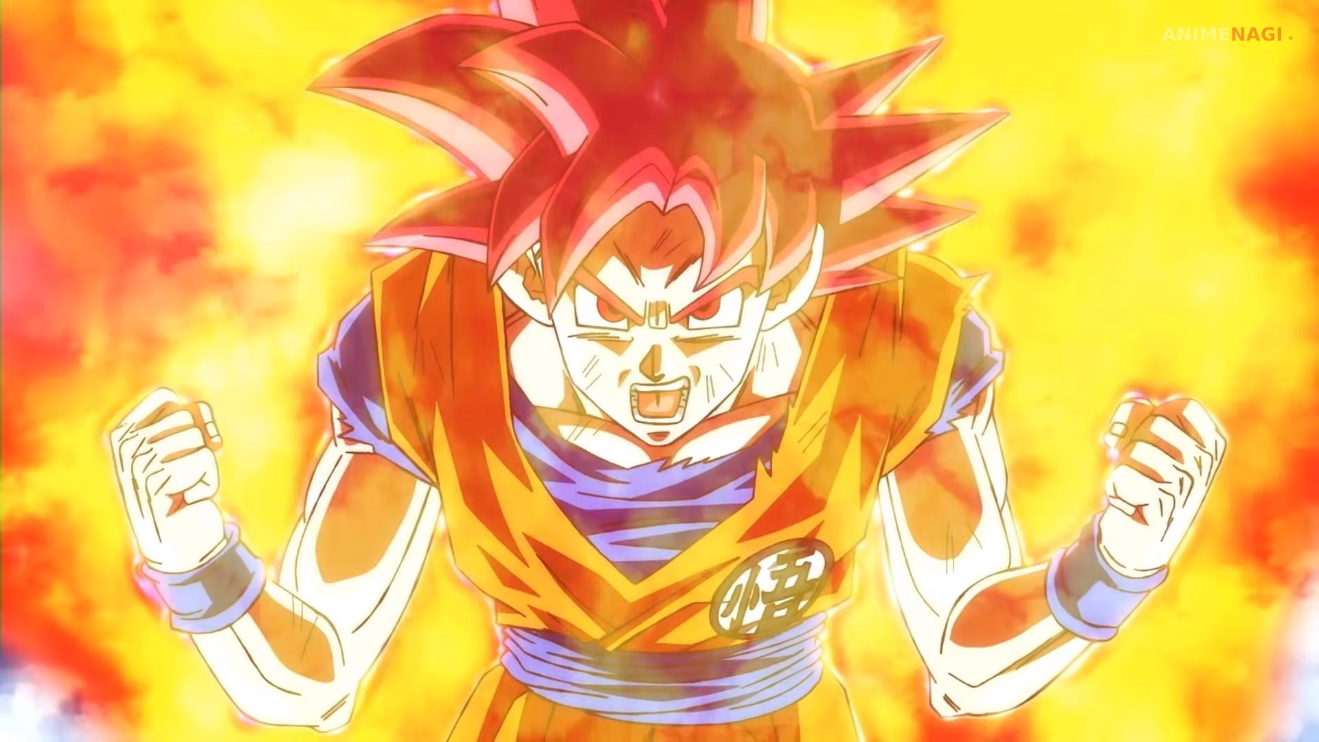 Goku achieves the Super Saiyan God form through the ritual connected to Yamoshi’s ancient legend.