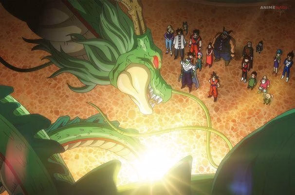 Shenron reveals the ancient Saiyan ritual requiring six righteous Saiyans to create a Super Saiyan God