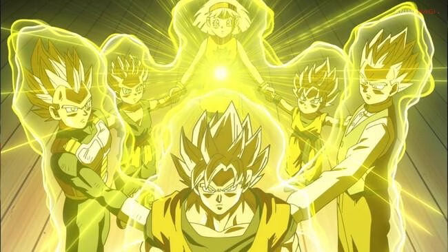 The ritual channels power from righteous Saiyans, echoing the ancient story connected to Yamoshi.