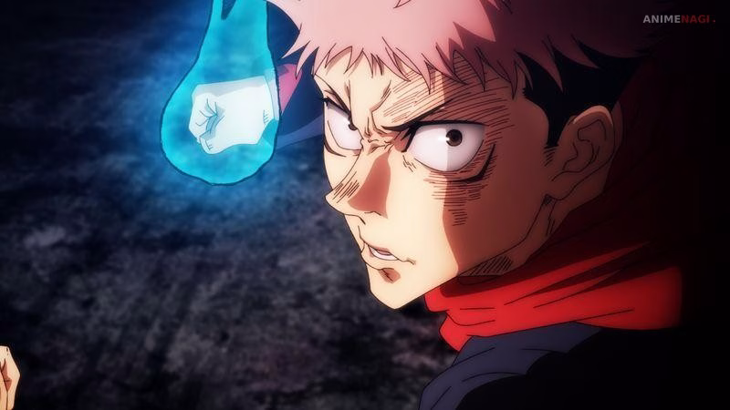 Yuji Itadori performing Black Flash, a high-level cursed energy technique that amplifies attack power and reflects mastery in combat timing